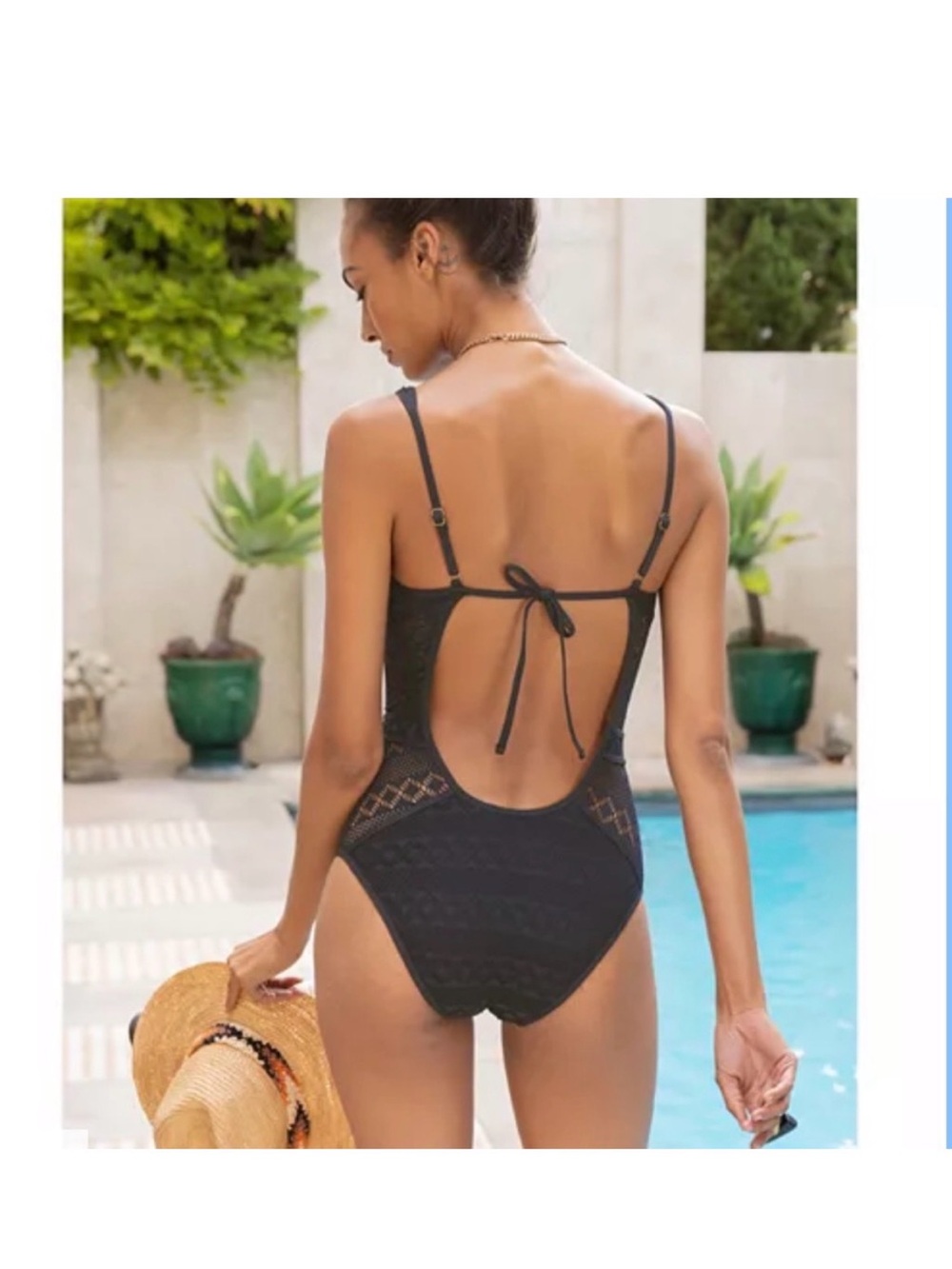 BECCA Color Play Crochet Plunge One-Piece Swimsuit - Picture 12 of 16